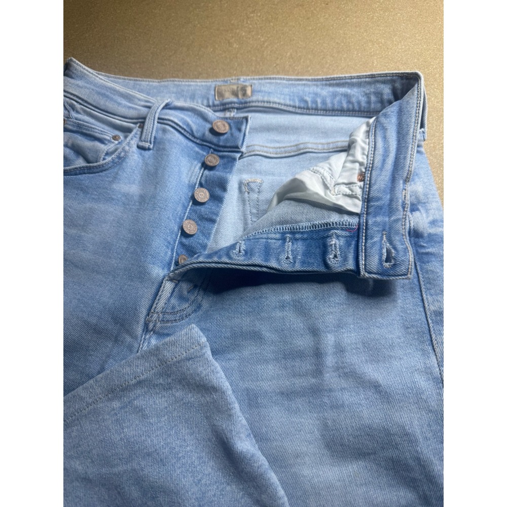Mother The Tripper Ankle Fray Jeans Big Hair Don't Care Light Wash Blue Size 26 - Picture 8 of 10